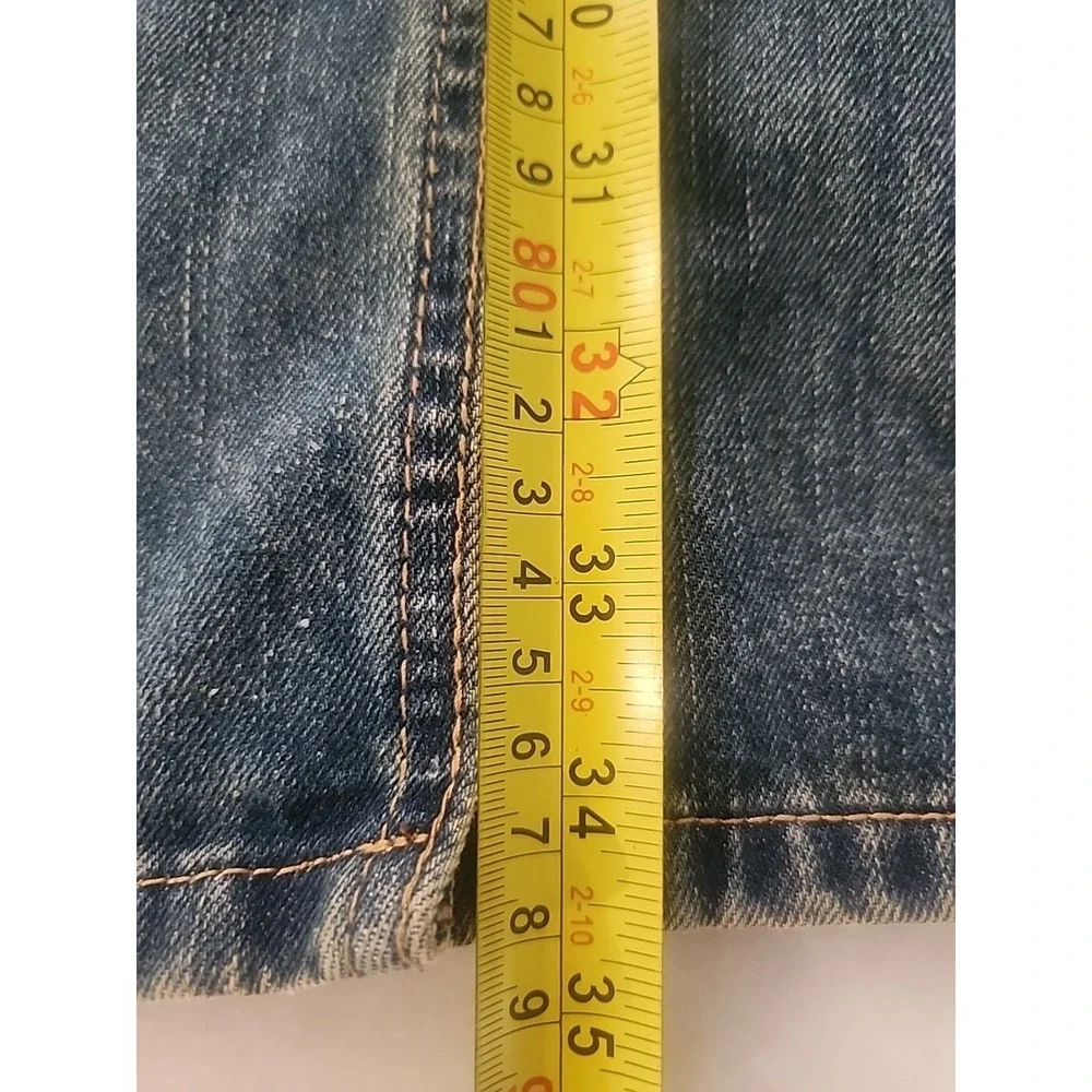 Angel Kiss Cargo Blue Jean Denim Maxi Skirt Y2K Style Back Slit Bungie Size 5/27